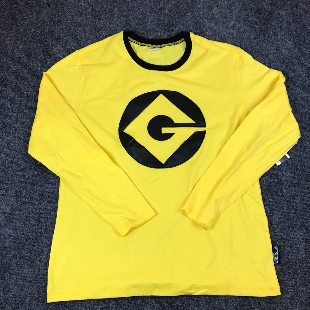 Spirit Halloween Illumination Minions Kevin Shirt Mens Medium Yellow Black Logo